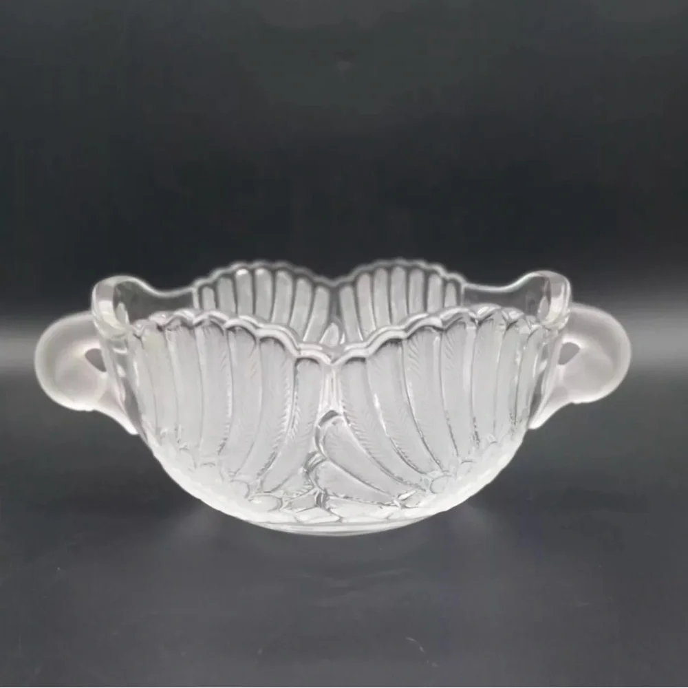 Vintage Mikasa Walther Crystal Swan Bowl West Germany 4